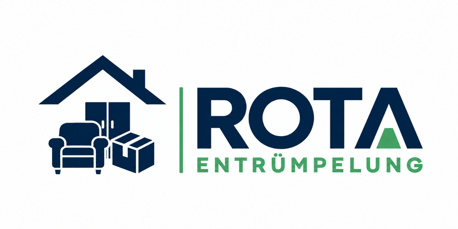 RoTa Entrümpelung – Haus mit Sessel, Karton und Schrank